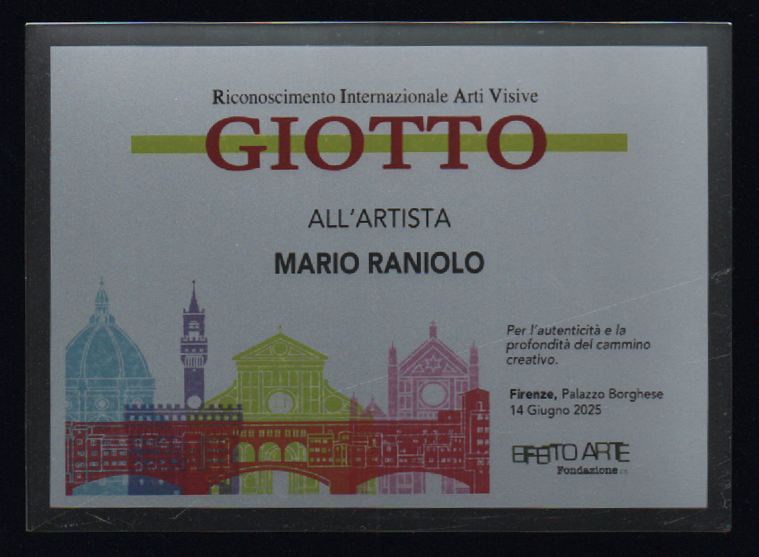 Il Riconoscimento "GIOTTO" a Firenze per l'Opera "Il sangue di Fenestrelle"