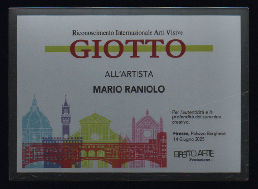 Il Riconoscimento "GIOTTO" a Firenze per l'Opera "Il sangue di Fenestrelle"